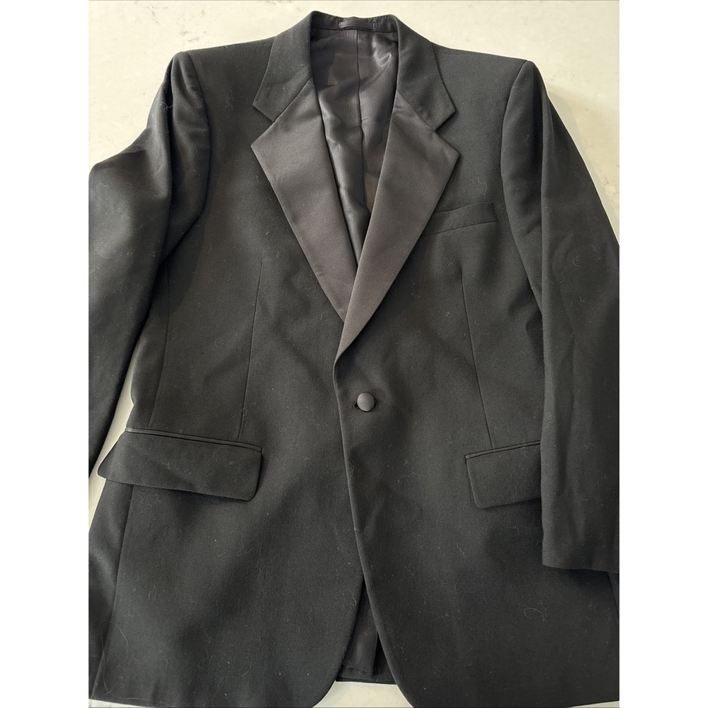 Men's Italian Black Tuxedo Tux‎ Jacket Formal Wool Giannino Firenze New York 40"